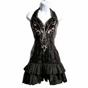 VTG Designer New Years Eve Backless Alyce Designs Paris Halter Dance Party Fairy